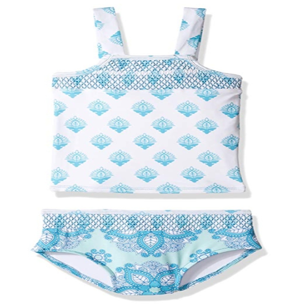 NWT Masala Babyurquoise Smocked Tankini Set